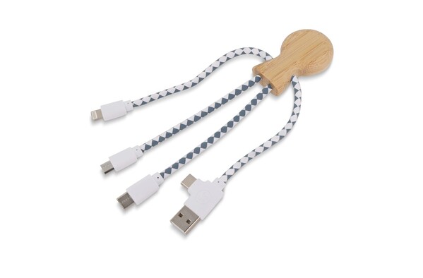 Xoopar Mr. Bio charging cable, bamboo, Tyvek