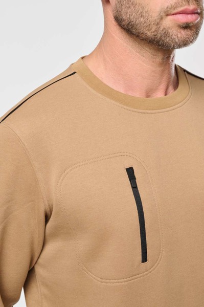 Unisex Daytoday Contrasting Pocket Sweatshirt - White / Navy / S