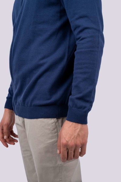 MUŠKI KARDIGAN S PUNIM ZATVARAČEM, FINI PAMUK - Light Siva Melanž / 2XL