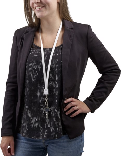 Lanyard TPE com cabo carregador Marguerite - branco