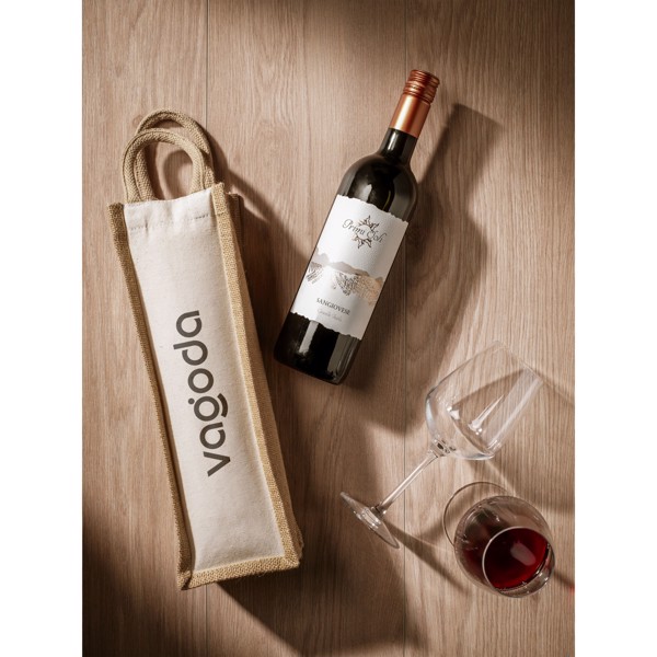 Jute Canvas Double Wine Bag