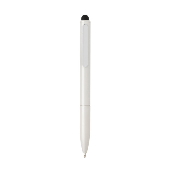 Kymi RCS certified recycled aluminium pen with stylus - White