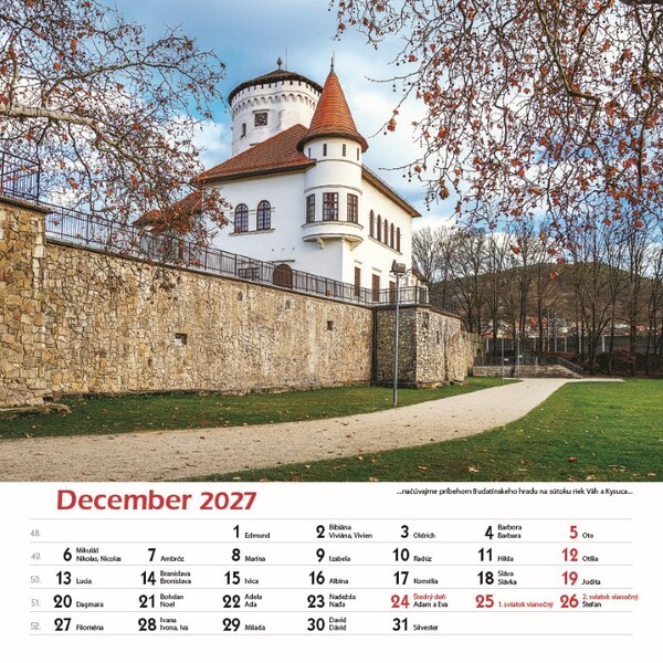 Nástenný Kalendár Hrady A Zámky Slovenska 2027