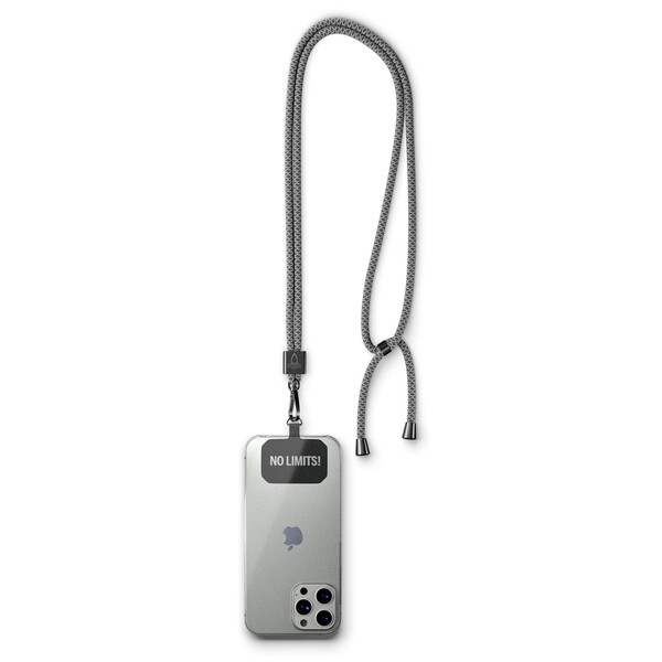Crossbody, trendy 2-tone cord phone holder made of polyester - Classic Green / Silver accessories