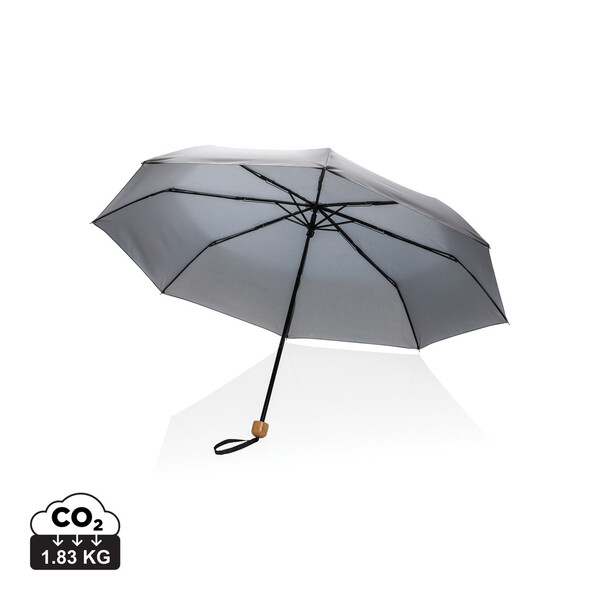 Mini ombrello bambù 20.5" rPET pongee 190T Impact AWARE™ - Carbon Fossile