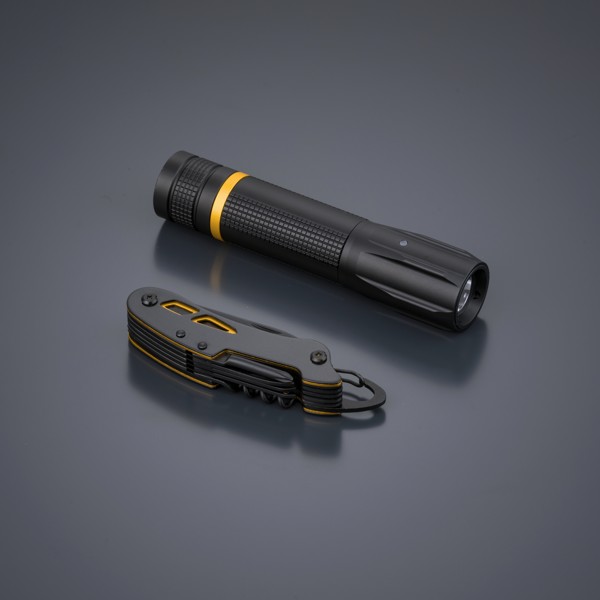 Optima Small Set: Pocket Knife & Flashlight - Yellow