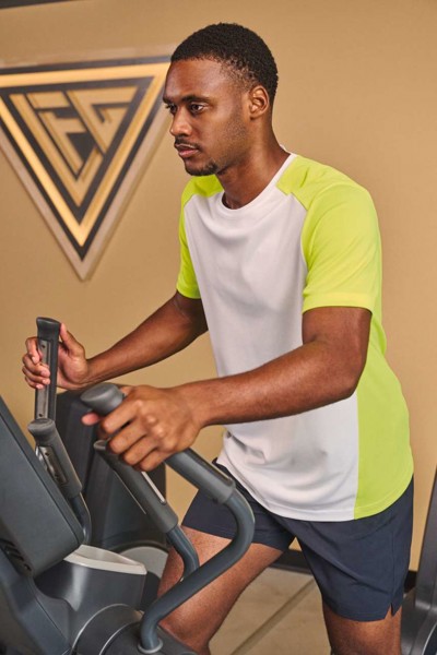 Men's Eco-Friendly Two-Tone Sport T-Shirt - White / Black / S