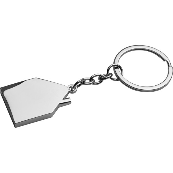 Metal keyring in house shape GILBERT - Silvergrey