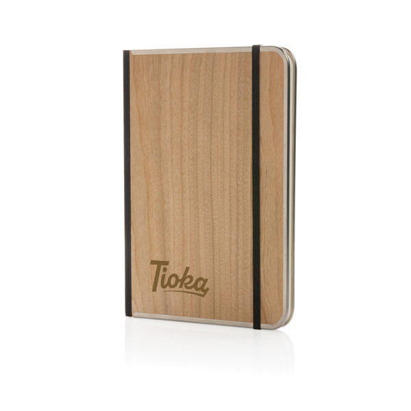 Treeline A5 wooden cover deluxe notebook - Brown