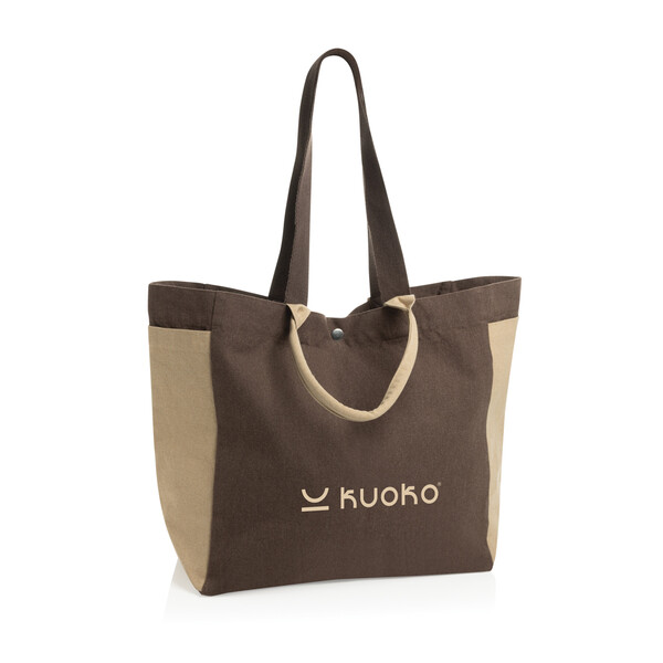 Nákupní taška BEAU AWARE™ z recyklovaného plátna 400 gsm - Hnědá