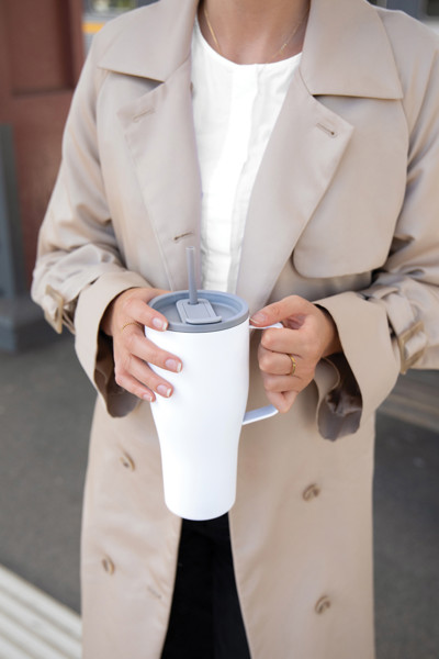 Steklenička Vinga Eos iz recikliranega jekla, 800 ml - Bela / siva