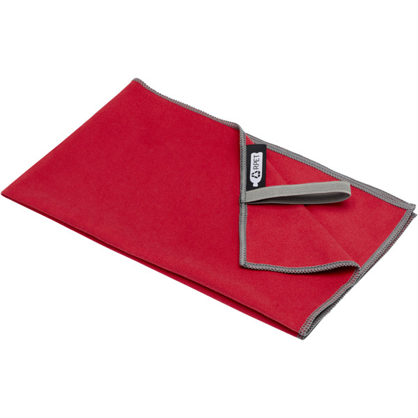 Serviette Pieter certifiée GRS ultra-légère et à séchage rapide 30 x 50 cm - Rouge
