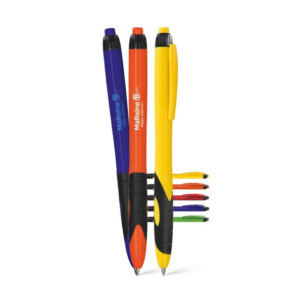 STYLO BILLE PLASTIQUE ECRITURE NOIR - Jaune