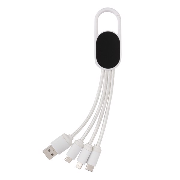 Kabel 4-u-1 s karabinerom - Bijela