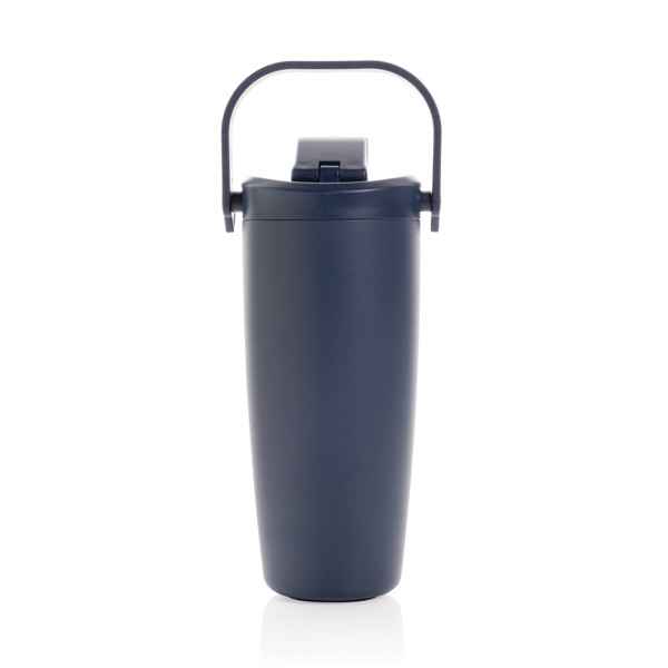 Mug en acier RCS avec bandoulière Avira Ayala - Bleu Marine