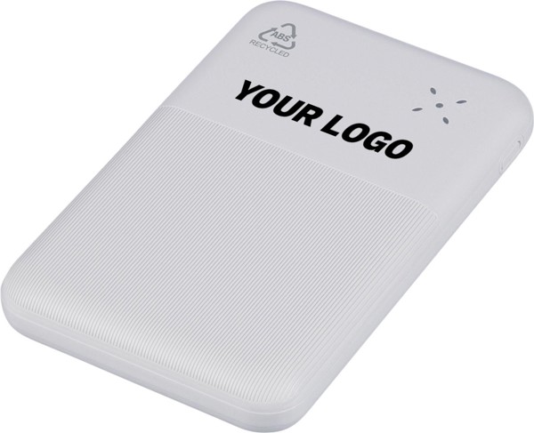 Recycled ABS powerbank Tavi - White