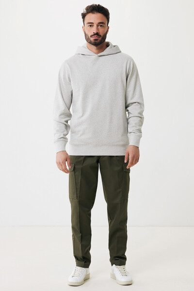 Mikina s kapucí a bočními kapsami Iqoniq Yengo z rec. bavlny - Light Heather Grey / 4XL