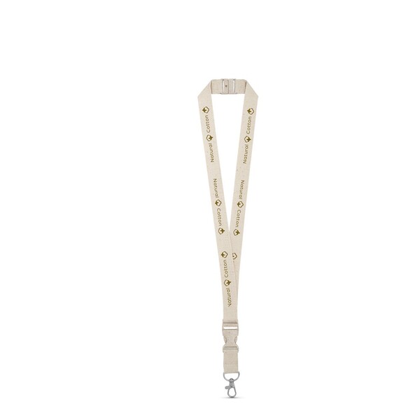 BALLINA. 100% cotton lanyard with metal carabiner