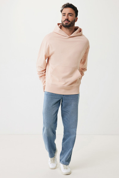 Iqoniq Yoho recycled cotton relaxed hoodie - Peach Nectar / S