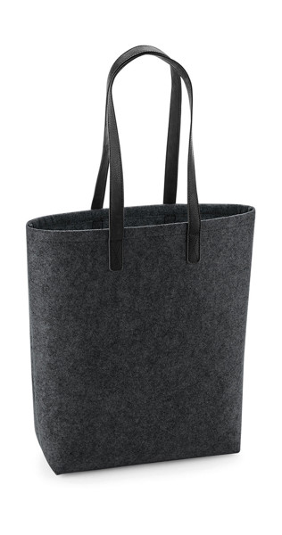 Premium Felt Tote - Charcoal Melange / Black / ONE SIZE