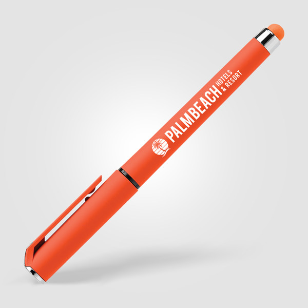 Stylo Islander Softy Brights Gel avec Stylet - Orange / Sérigraphie