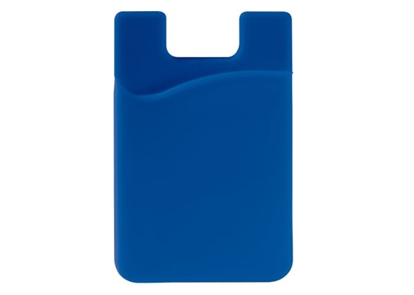 Porte-carte bancaire pour smartphone en silicone - Bleu