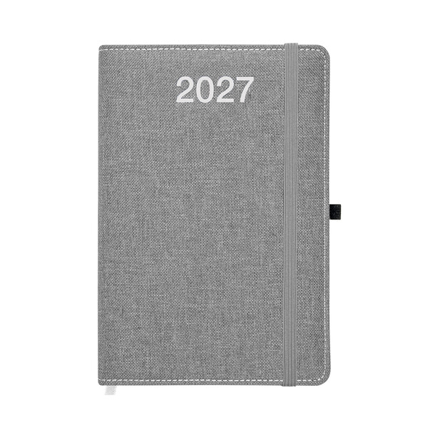 Agenda Giornaliera 2027, Copertina Rigida In Pet Riciclato Con Effetto Mélange - Grigio