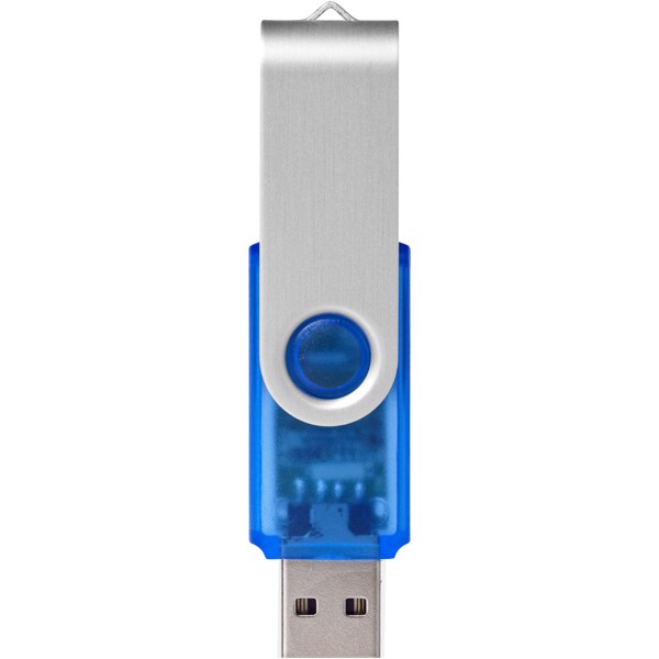 USB ključ Rotate-translucent 4GB - Transparent Blue / Silver