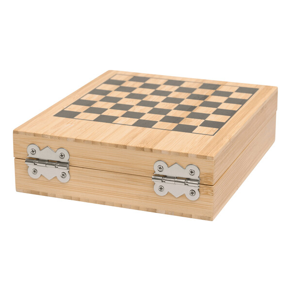 Wine set with chess game BAMBOO CHESS
