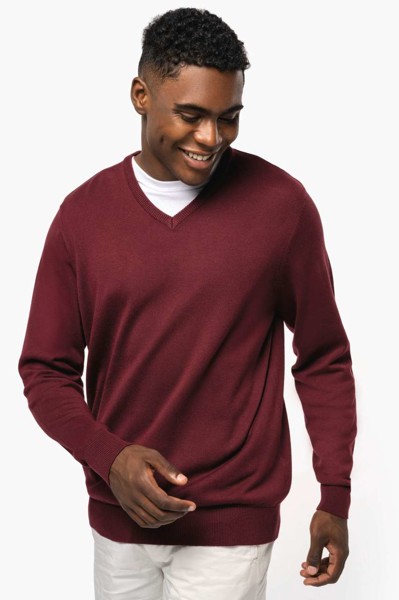 Men’S V-Neck Jumper - Light Royal Blue / 4XL
