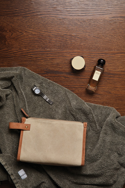 VINGA Bosler GRS taaskasutatud lõuendist tualett-tarvete kott - Beež