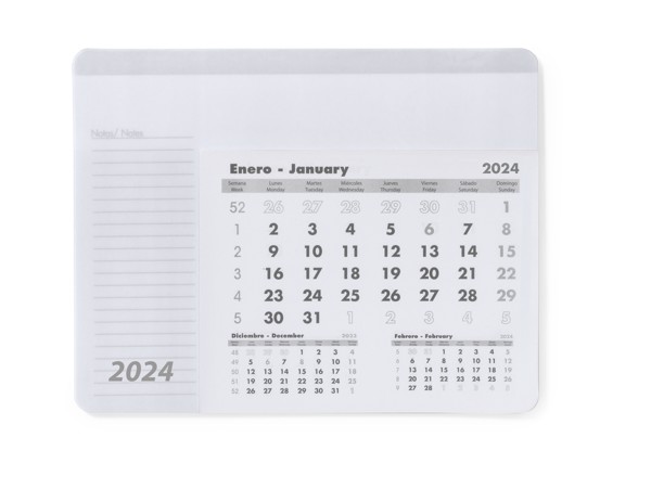 Tapis Souris Calendrier Rendux - Blanc