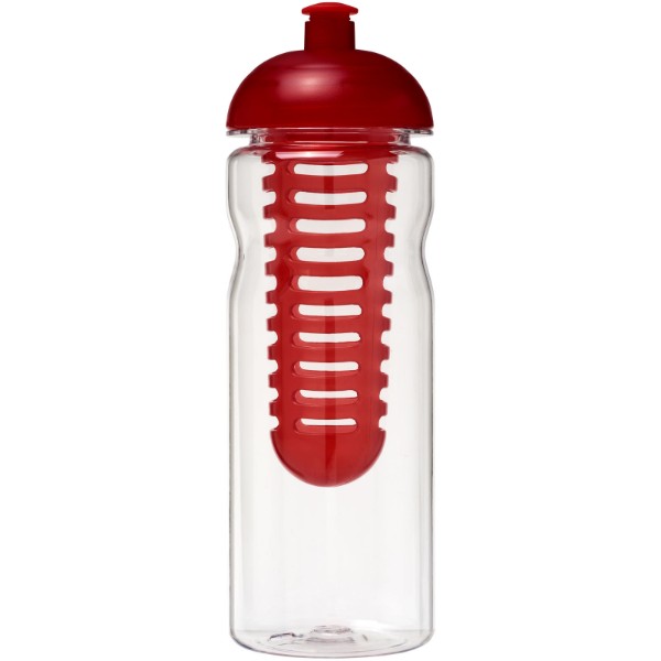 Láhev s infuzérem skupolovitým víčkem Base Tritan™ 650 ml - Průhledná / Červená s efektem námrazy
