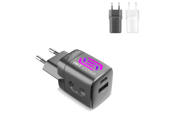 Fresh 'n Rebel 30W Snellader GaN USB-C &amp; USB-A - Donker Grijs