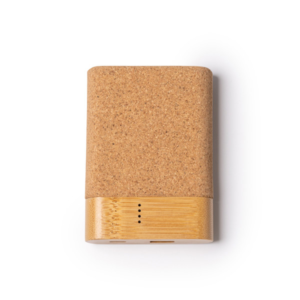 Personalised power bank in cork and bamboo 5000 mAh