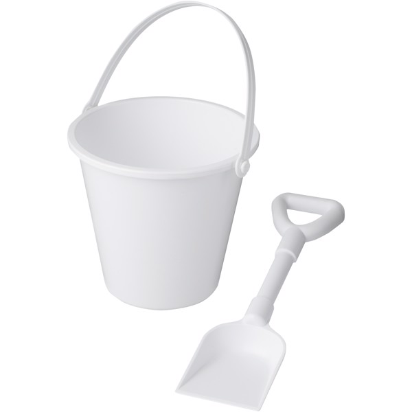 Tides recycled beach bucket and spade - White