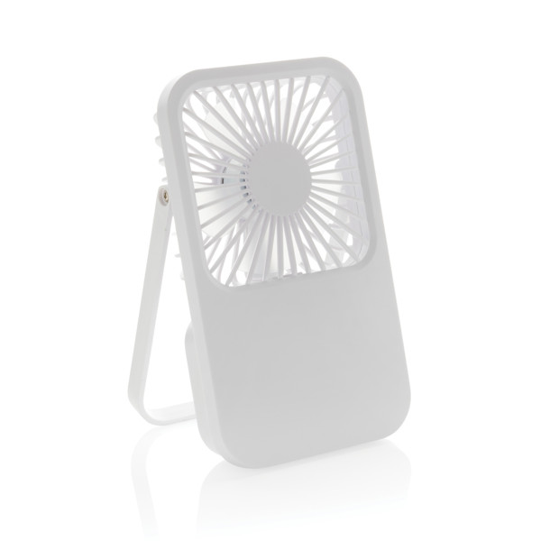 Aervina RCS recycled plastic re-chargeable desk fan - White