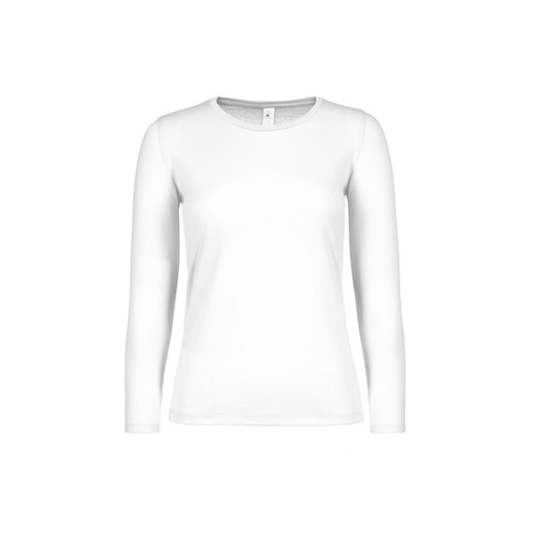 T-Shirt B&C #E150 Lsl Women - 100% Algodão (Investindo Em Better Cotton) - Branco / XL