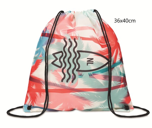 Full colour polyester drawstring bag - 36x40cm