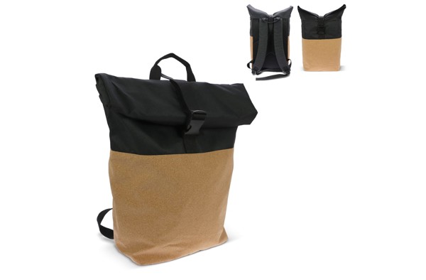 Rolltop backpack cork &amp; R-PET 18L