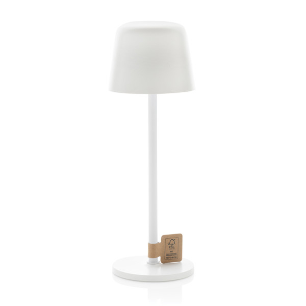 Zenic RCS recycled plastic USB re-chargable table lamp - White