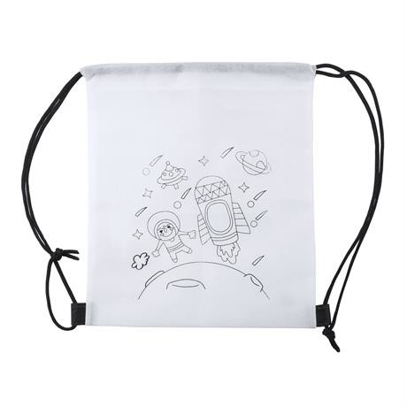 Personalized kids drawstring backpack in non-woven with coloring design