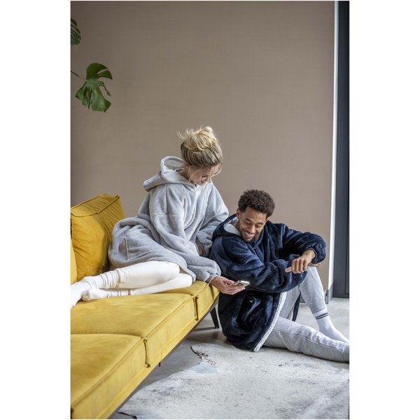 Plaid à capuche Denali certifié GRS - Gris