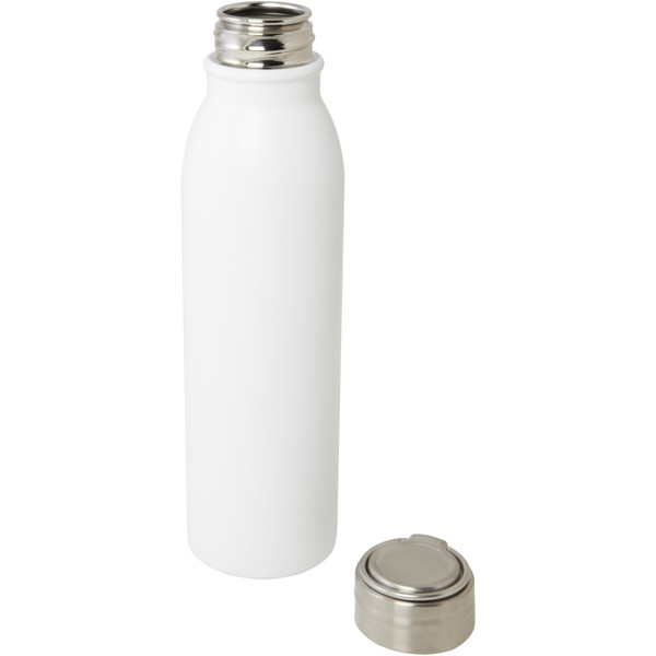 Garrafa de água de aço inoxidável com alça de metal com certificação RCS de 720 ml "Harper" - Branco