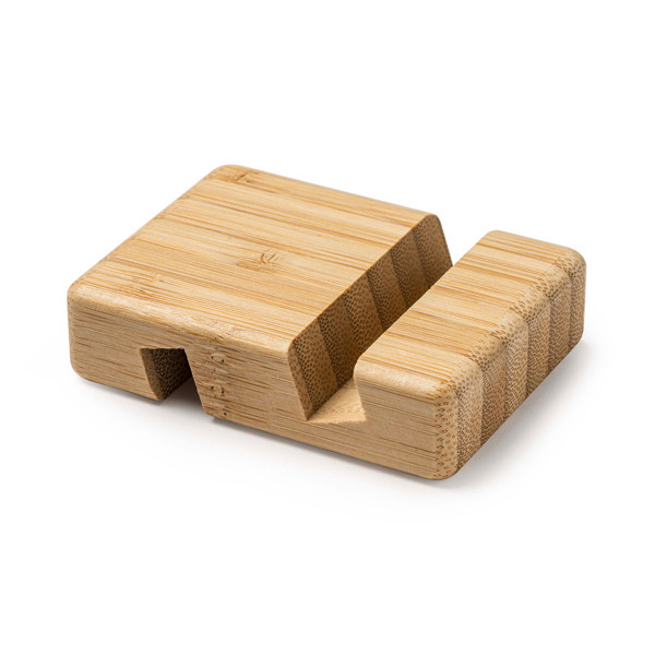 Soporte para móvil personalizado de bambú