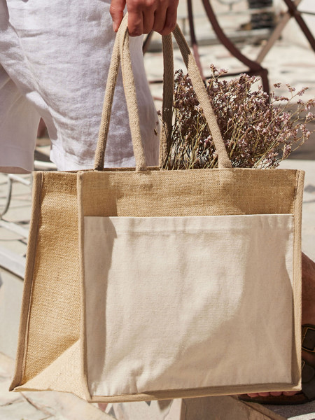 Cotton Pocket Natural Starched Jute Shopper