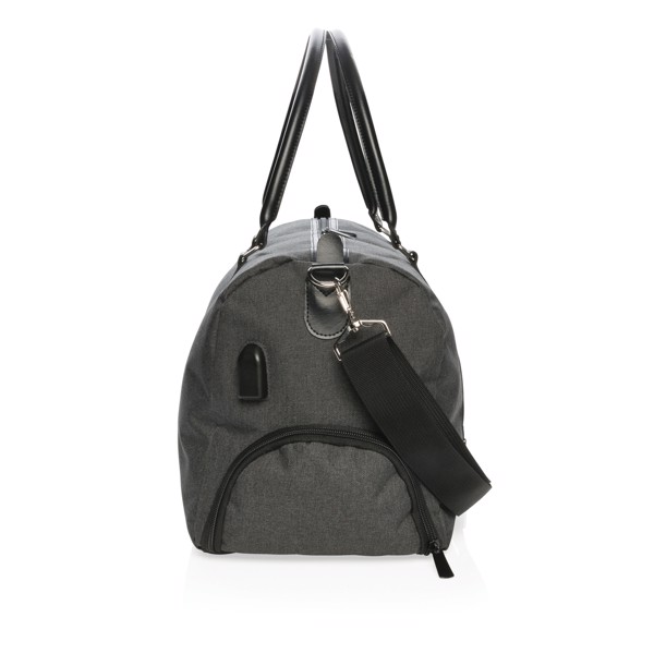 Vikend torba Xd Collection, USB A vhod, 600D poliester - Črna