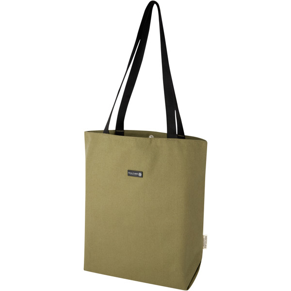 Sac shopping Joey de 14 L  en toile recyclée GRS - Olive