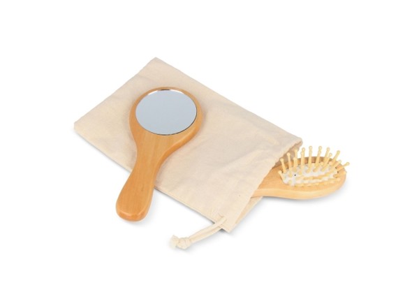 Bamboo Brush & Mirror set - Nature