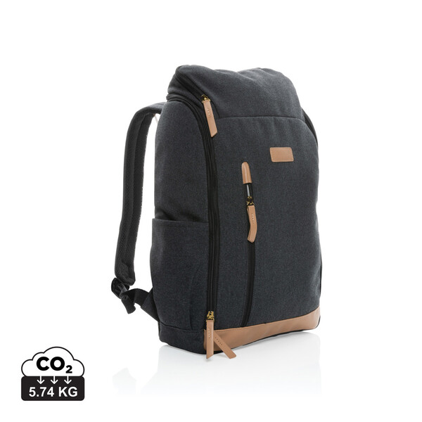 Batoh na 15" notebook Impact z 16 oz. recykl. canvas AWARE™ - Černá